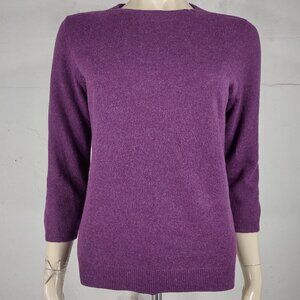 Talbots purple 100% Cashmere crew neck pullover sweater womens Medium